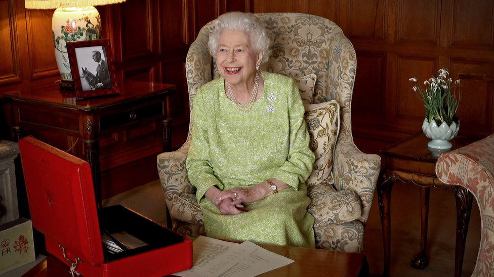 The Queen, pictured on her Platinum Jubilee