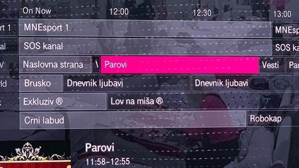 Ekran na kome je program televizije koja emituje Parove