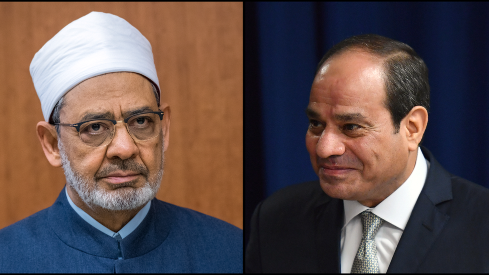 الرئيس المصري عبد الفتاح السيسي وشيخ الأزهر أحمد الطيب