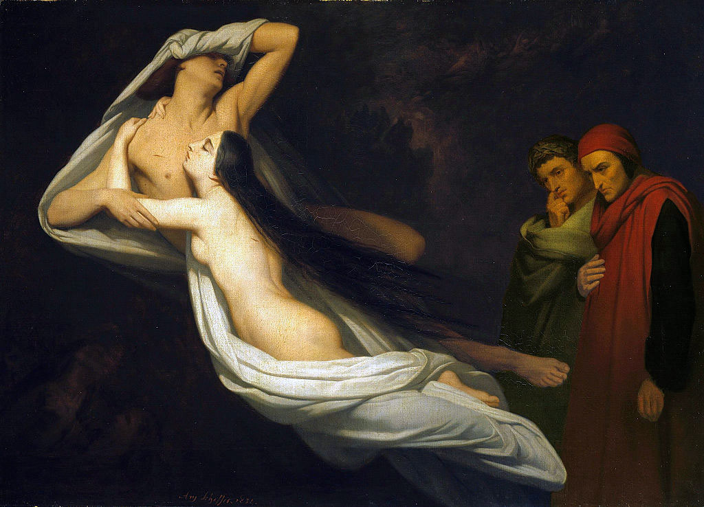 Paolo y Francesca, 1854. Artista: Ary Scheffer (1795-1858).