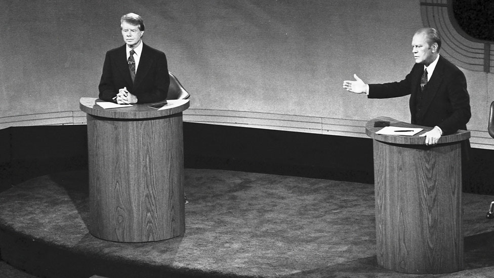 Džimi Karter i Džerald Ford usred debate 1976. godine