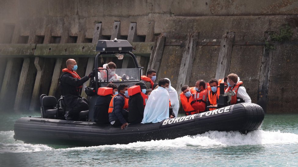 Migrants being brought to Dover