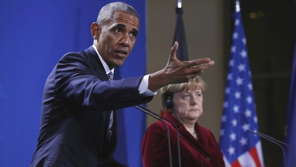Обама и Меркель в Берлине 17 ноября 2016 г.