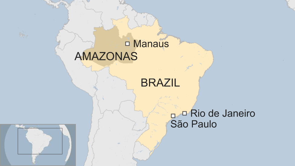Карта Амазонки в Бразилии