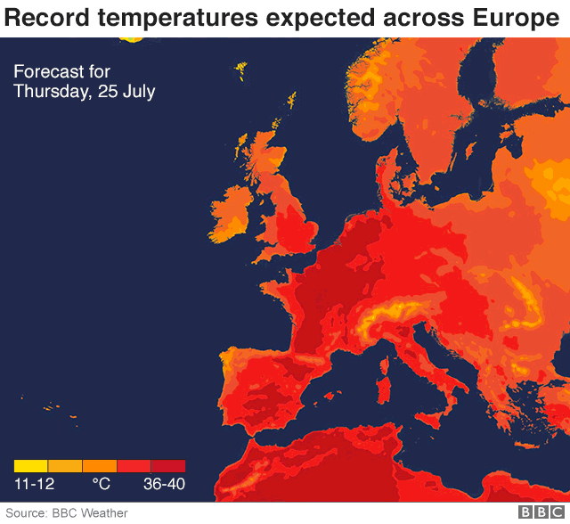 Карта температур Европы