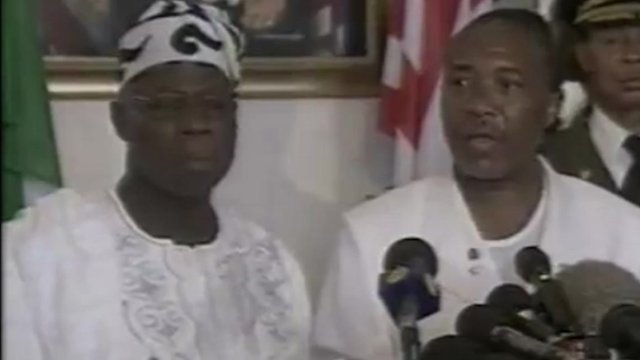 Nigeria's President Olusegun Obasanjo and Charles Tayor of Liberia in 2003