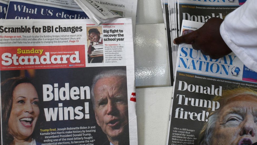 Newspaper headlines in Kenya - 8 November 2020