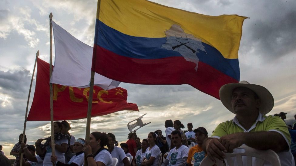 Manifestantes na Colômbia