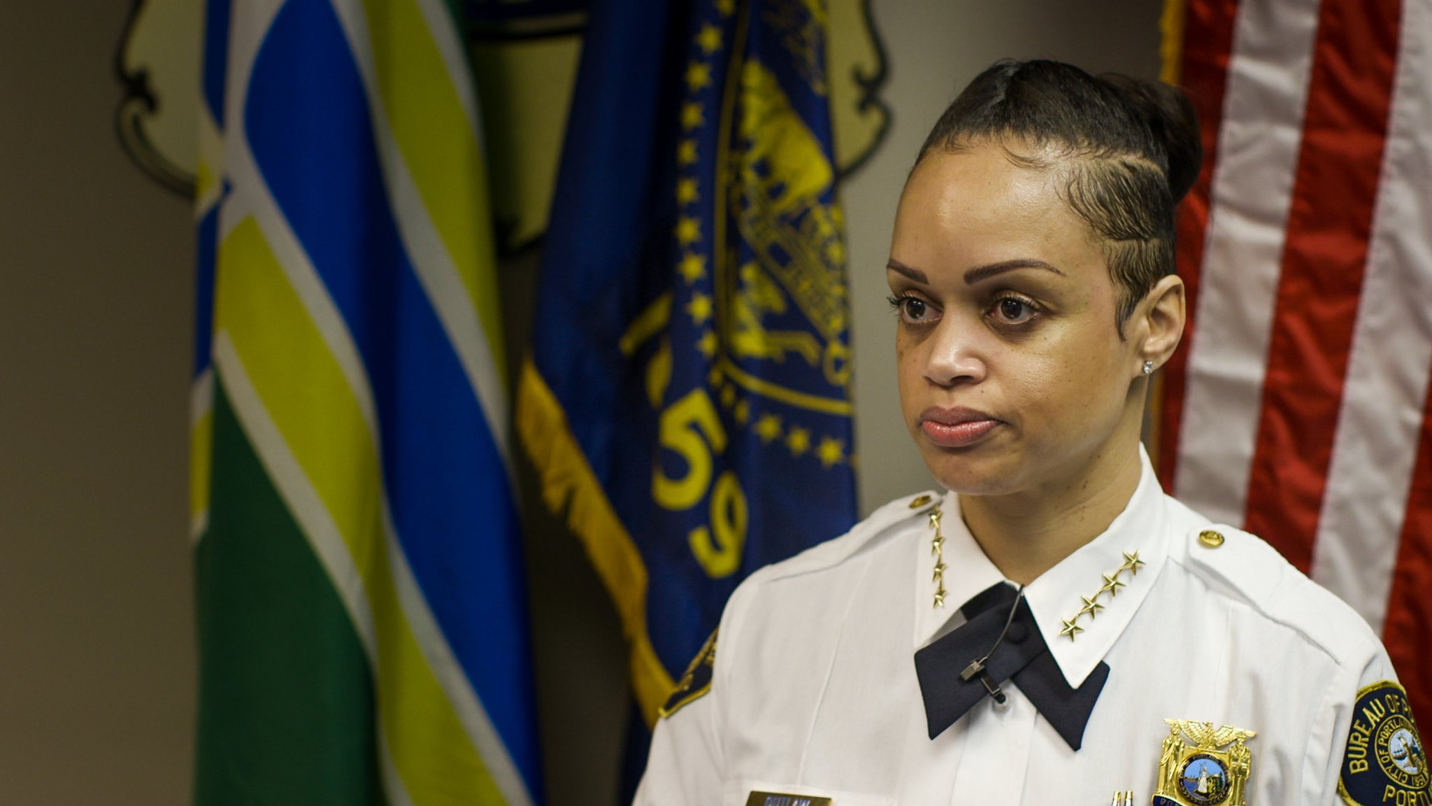 La comandante de la policía de Portland, Danielle Outlaw