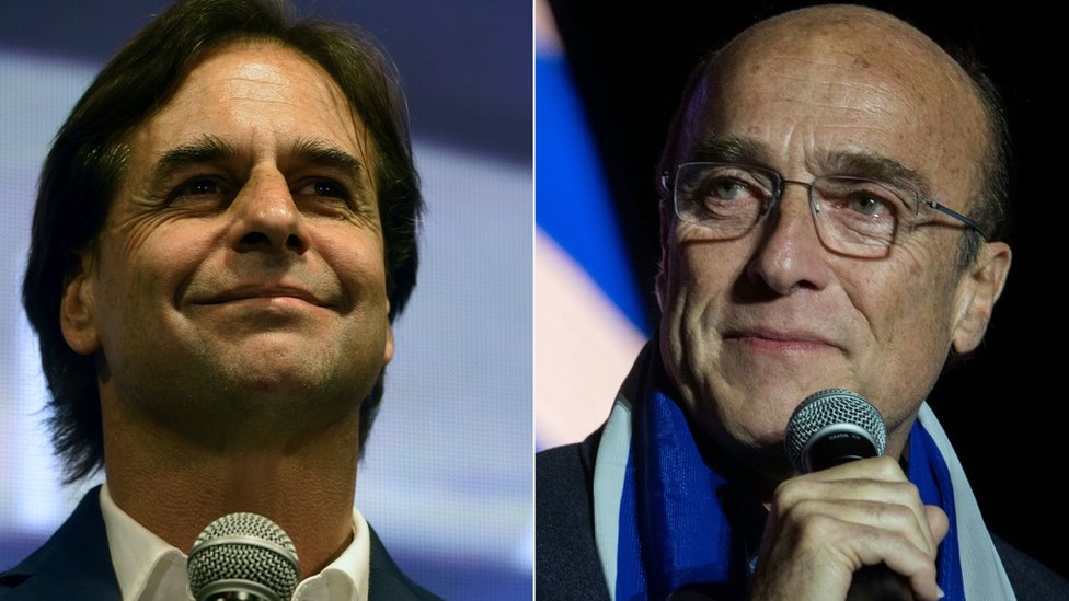 Кандидаты в президенты Уругвая Луис Лакаль Поу и Даниэль Мартинес