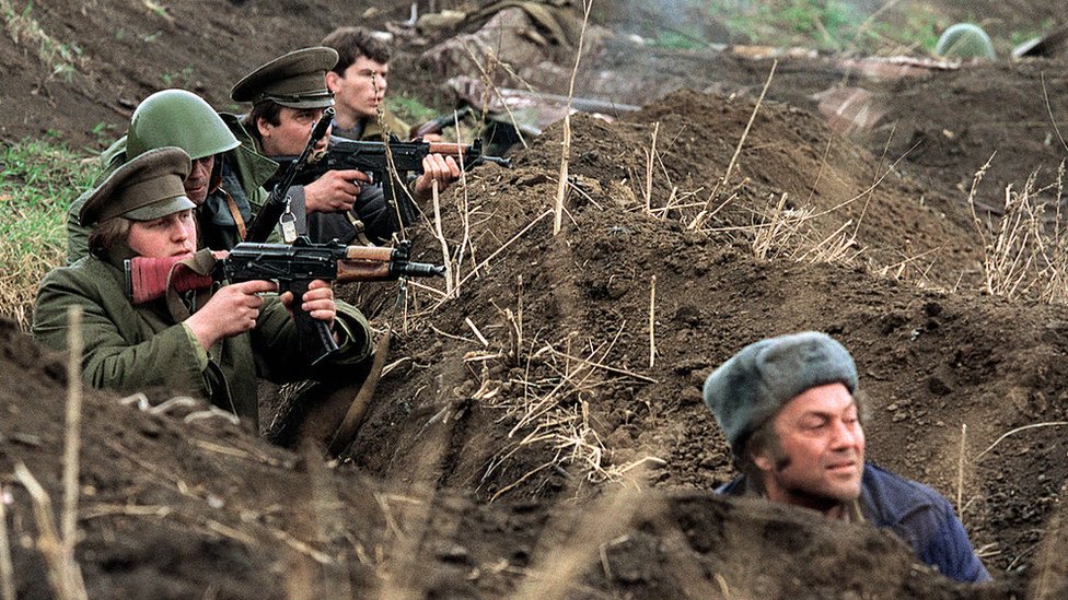 Grupos independentistas de Transnistria que se enfrentaron a las fuerzas de Moldavia en 1992..