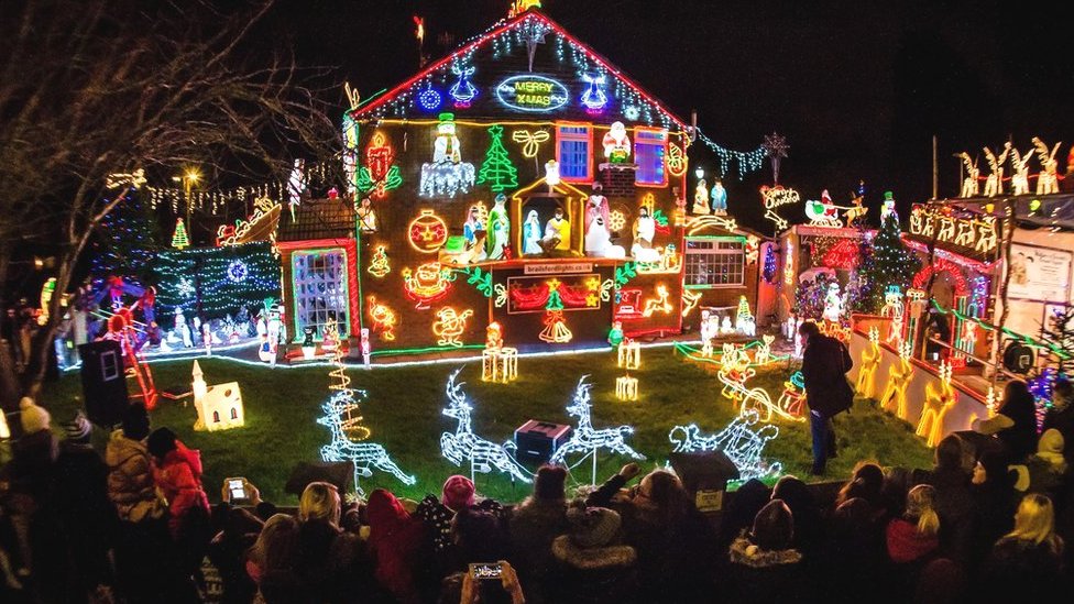 Bristol home's 50,000 Christmas light switch-on attracts hundreds - BBC ...