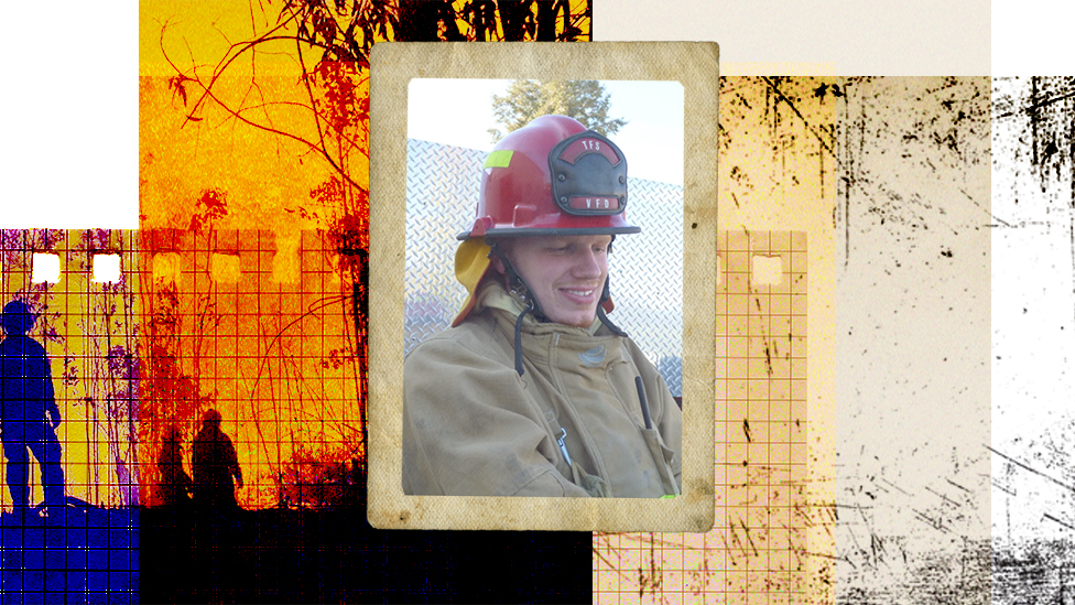 Dakota in firefighter gear