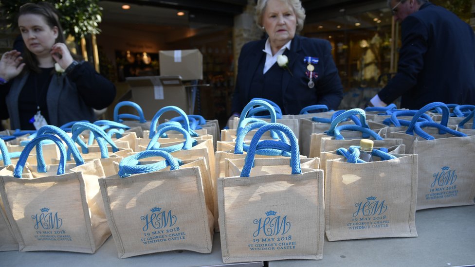 Gift bags from the Royal wedding