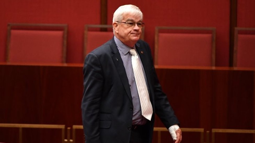 Australian senator sorry for wiping blood on ex-leader's door