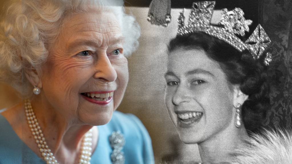 Isabel II en 2022 y 1952.