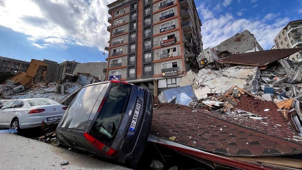 Rubble in the Turkish city of Antakya