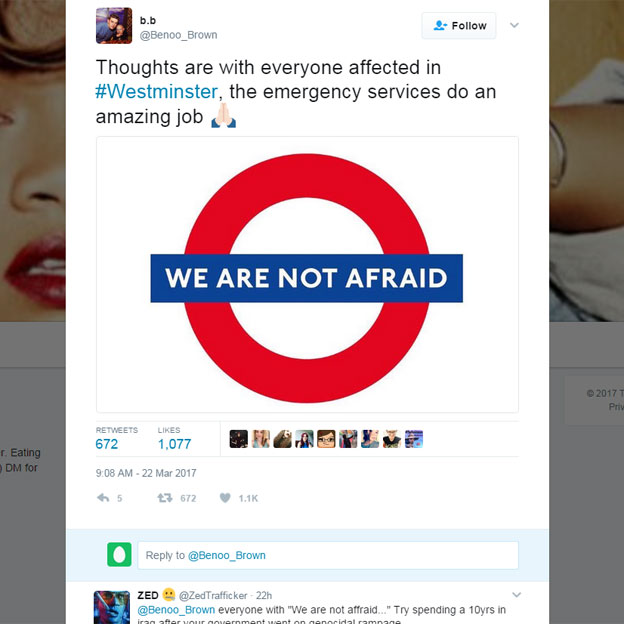 Un mensaje en la cuenta de Twitter de b.b @Benoo_Brown Un mensaje en la cuenta de Twitter de b.b @Benoo_Brown