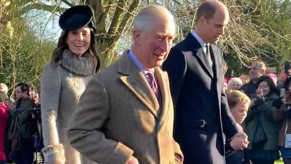 Герцогиня Кембриджская, принц Чарльз, принц Уильям и принц Джордж