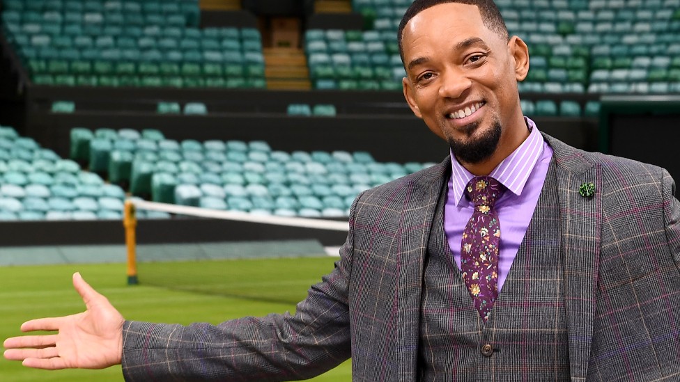 Will Smith during a photoshoot at Wimbledon for his tennis-themed King Richard