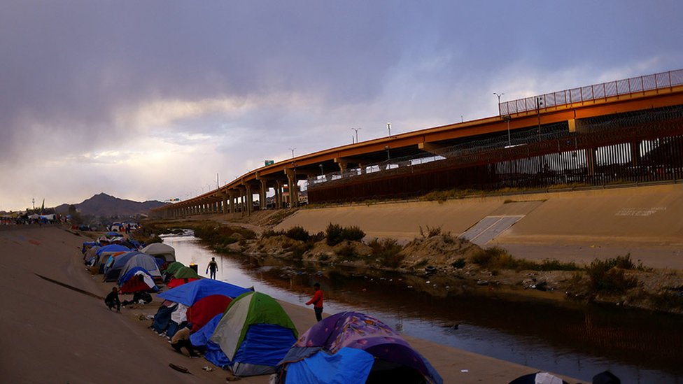 Así lucía el 25 de nomviembre el campamento en Ciudad Juárez.