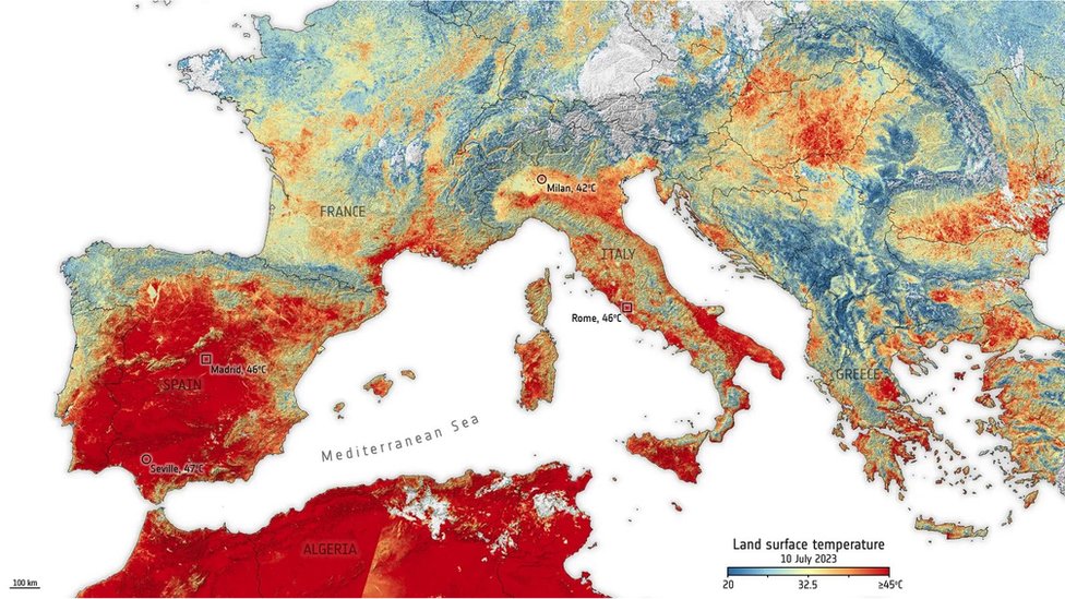 U delovima južne Evrope, naročito u Španiji i Italiji, u julu su zabaležene temperature iznad 46 stepeni Celzijusa