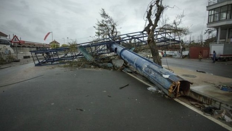 Siklon menyebabkan kerusakan parah di Provinsi Sofala, Mozambique.
