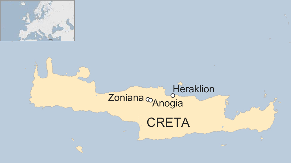 Mapa de la isla griega de Creta