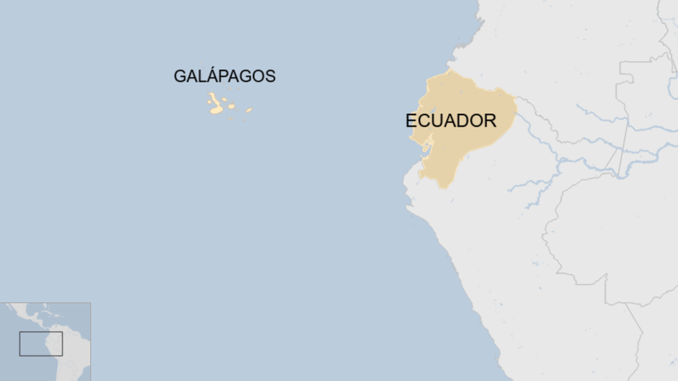 Карта, показывающая, где находятся Галапагосские острова у побережья Эквадора