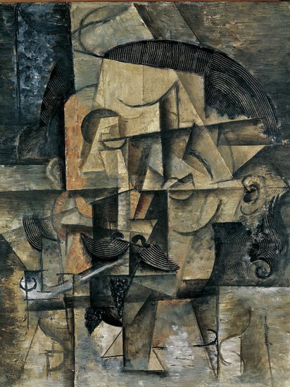 Obra: "El poeta", óleo sobre lienzo, Pablo Picasso, 1912 Obra: "El poeta", óleo sobre lienzo, Pablo Picasso, 1912