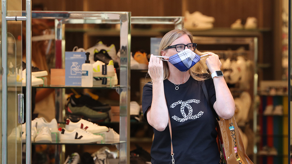 A shopper in Buchanan Street, Glasgow