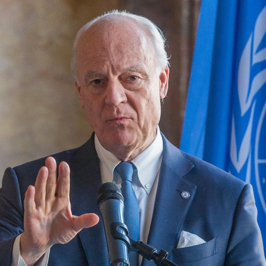 Staffan de Mistura, enviado especial de la ONU para Siria, afirma que usarán todos los recursos disponibles para determinar qué ocurrió. Staffan de Mistura, enviado especial de Naciones Unidas para Siria.