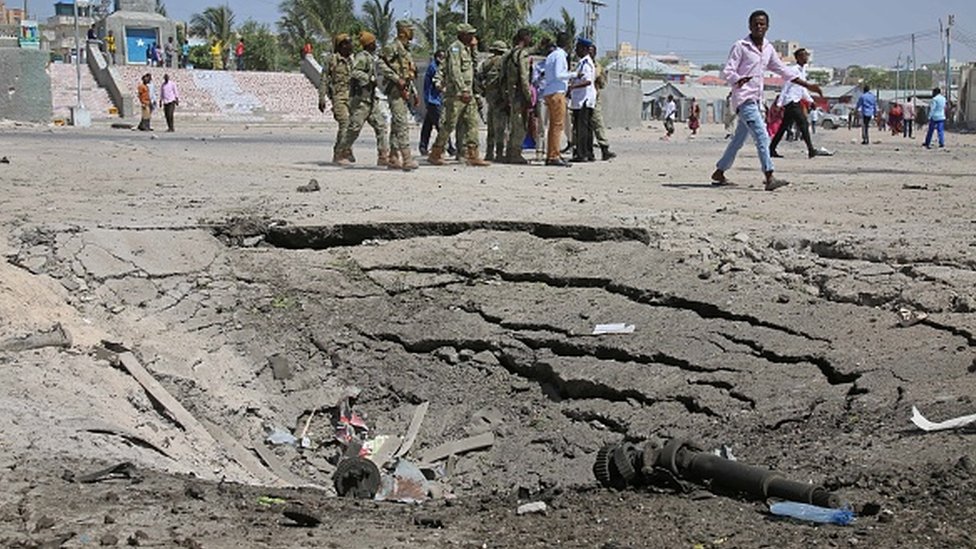 Huellas de un ataque en Mogadiscio