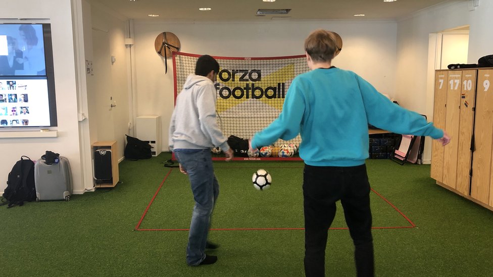 Forza employees playing football