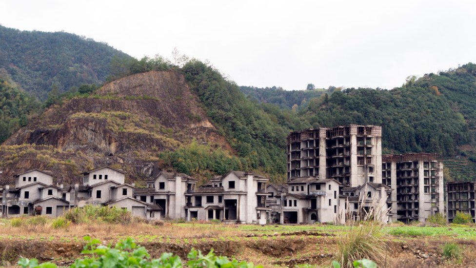 Vilarejo abandonado em Huangshan, província de Anhui, no leste do país
