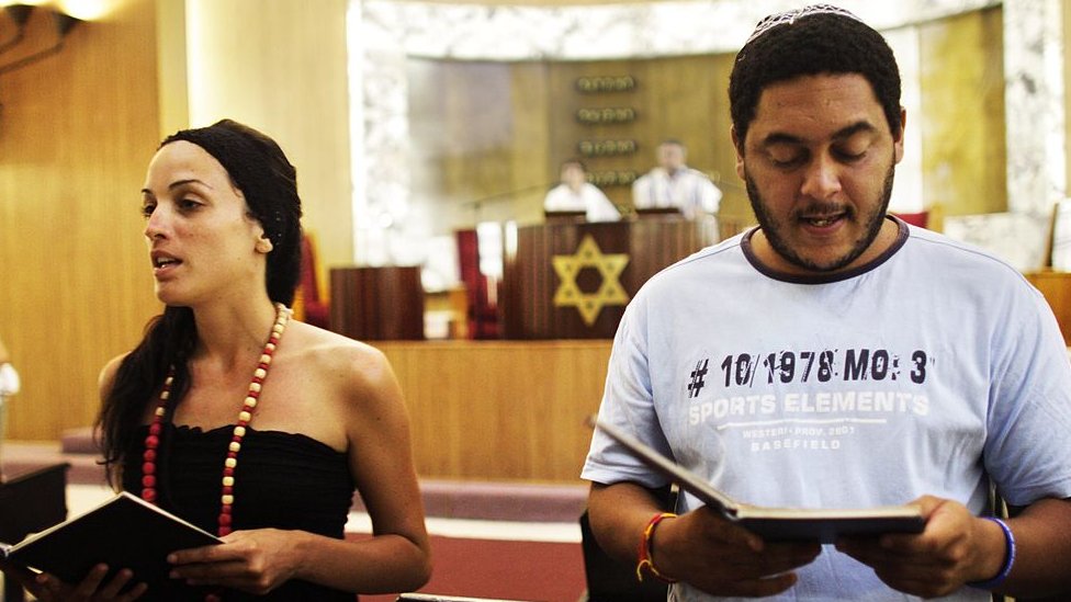 Servicio religioso judío en Cuba.