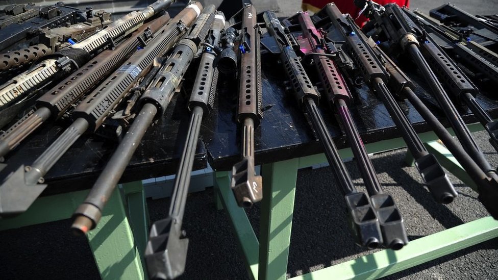Rifles calibre 50 incautados en Mexico