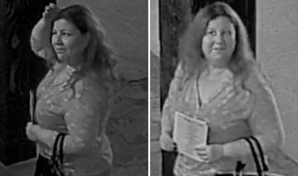 Imágenes de una cámara de seguridad de la sospechosa de robar en las bodas.