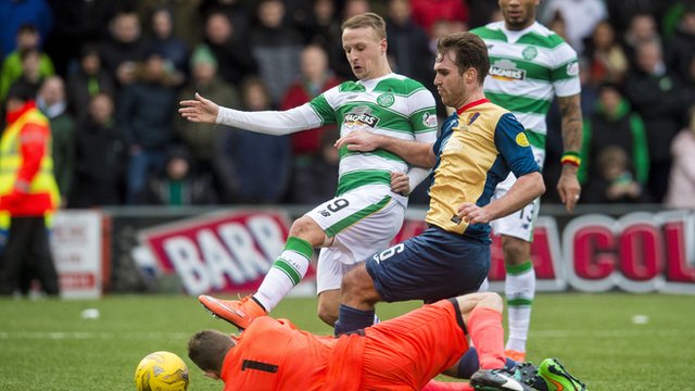 Celtic's Leigh Griffiths attacks the East Kilbride goal