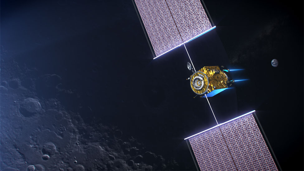 Ilustración de un módulo del Lunar Gateway con paneles solares