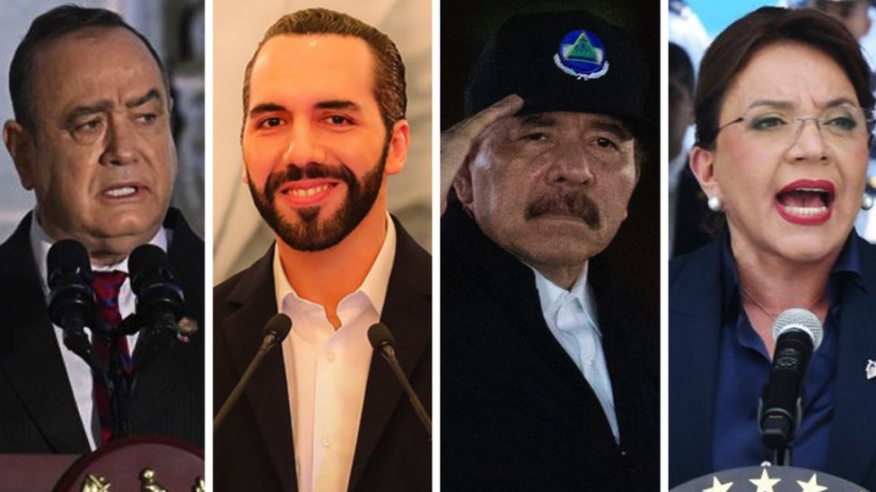Alejandro Giammattei, Nayib Bukele, Daniel Ortega y Xiomara Castro