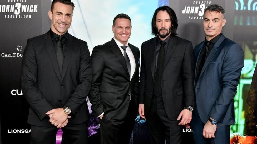 Keanu Reeves dan sutradara Chad Stahelski (kanan) dalam pemutaran perdana global John Wick 3 di New York tanggal 9 Mei lalu.