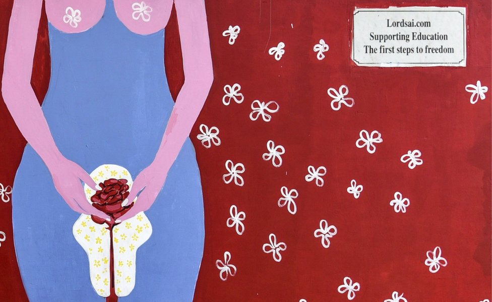Mural koji govori o menstruaciji, koja je i dalje tabu u Indiji