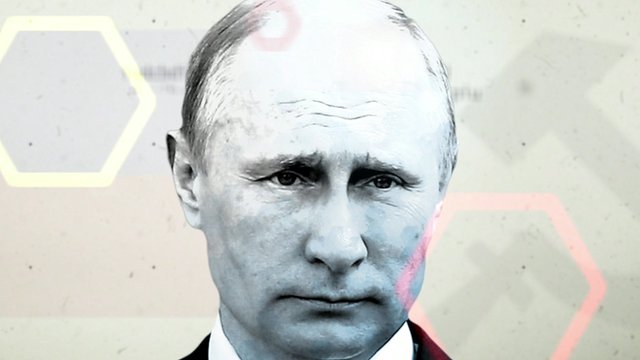stylised portrait of Vladimir Putin