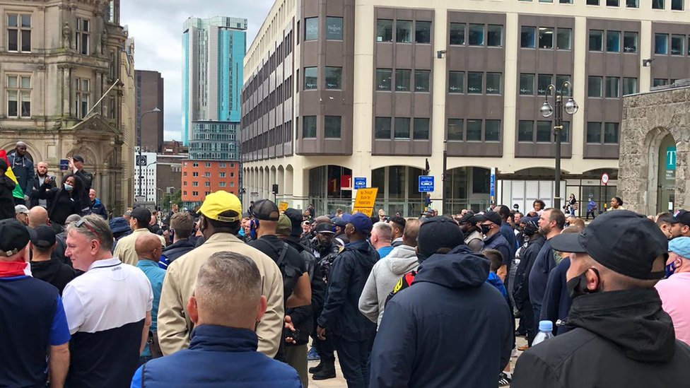 birmingham-city-fans-march-to-speak-against-racism-bbc-news