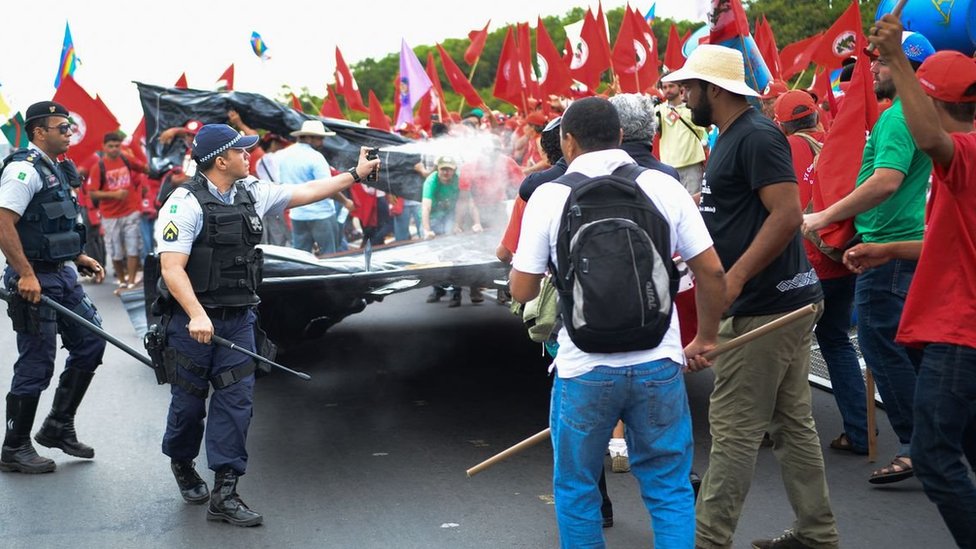 Policiais entraram em confronto com militantes do MST em 2016