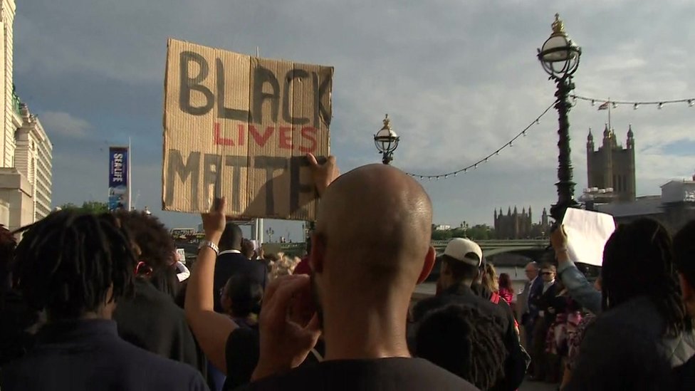 Hundreds Join Black Lives Matter March Through London Bbc News
