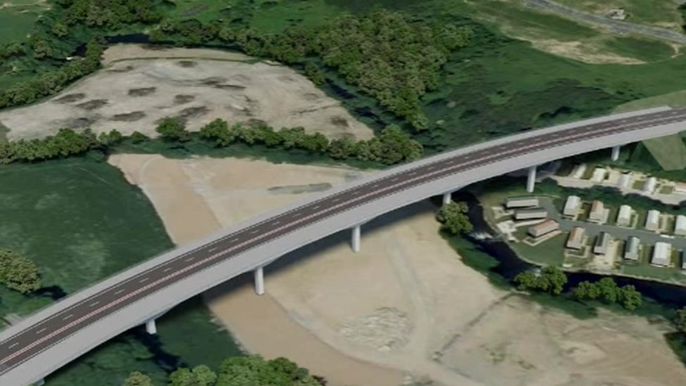 Компьютерное изображение одного моста объездной дороги Бонтневид