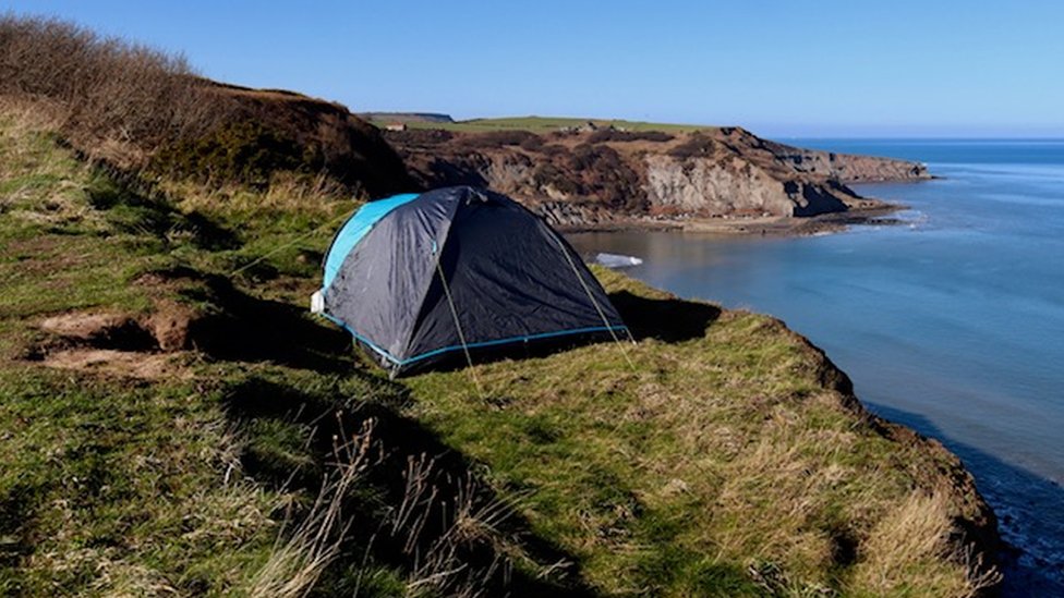 Covid Family Camping On Cliff Edge Fined For Lockdown Breach Bbc News