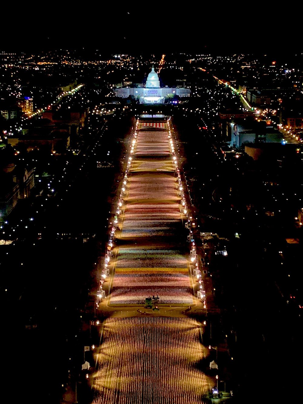 A general view of the National Mall on the eve of the inauguration